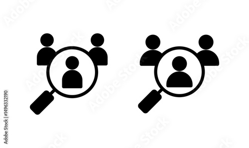 Hiring icon logo design. Search job vacancy sign and symbol. Human resources concept. Recruitment