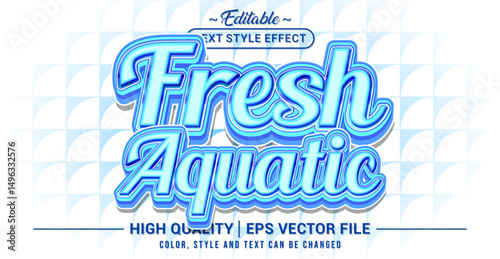 Editable text style effect - Fresh Aquatic text style theme. Vector text style illustration template.