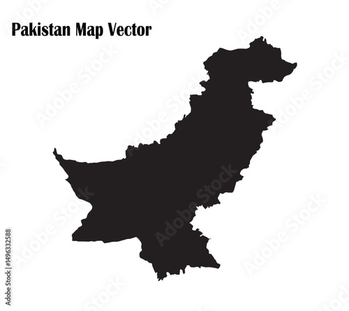 Pakistan map, pakistan Map vector silhouette, pakistan vector map, pakistan silhouette, pakistan map black.