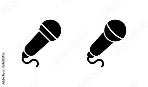 Microphone icon logo design. karaoke sign and symbol