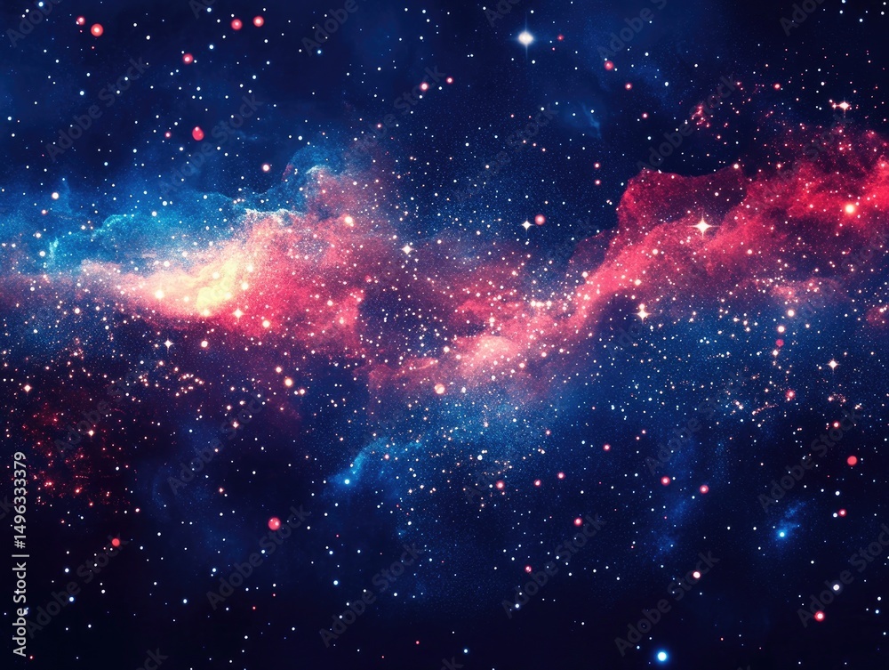 Naklejka premium Cosmic nebulae, vibrant colors, space dust