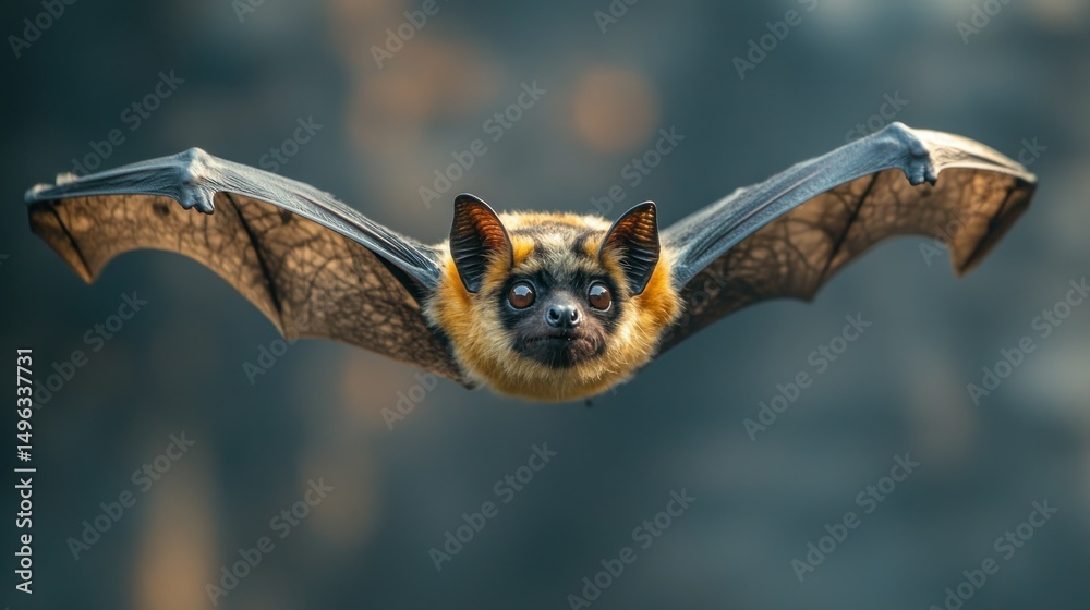 Obraz premium Flying bat, detailed close-up