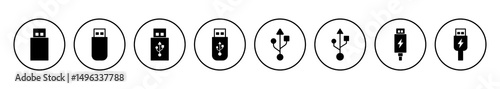 Usb icon vector. Flash disk icon vector