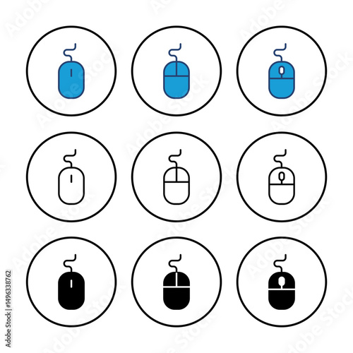 Mouse icon vector. click icon vector. pointer icon vector.