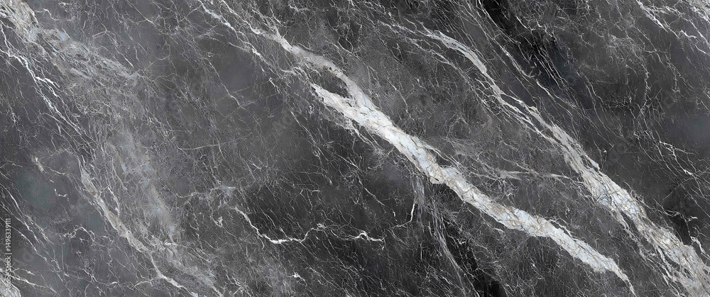 Obraz premium dark, veined stone pattern in black hue - Seamless , pattern , background , tile