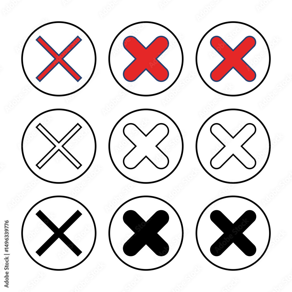 Close vector icon. Delete icon vector. cross sign Close vector icon. Delete icon vector. cross sign