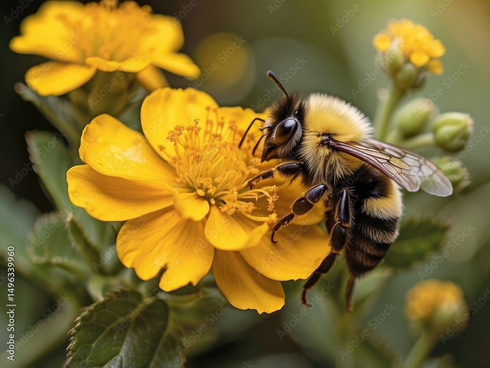 custom made wallpaper toronto digitalClose-Up of Bumblebee on Pink Flower Gathering Nectar in Spring