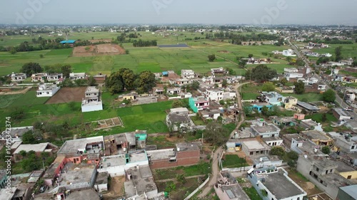 Village Vista Splendor and Rural Charm in Palli Green Oasis, Jammu and kashmir India, Aerial Symphony drone shoot