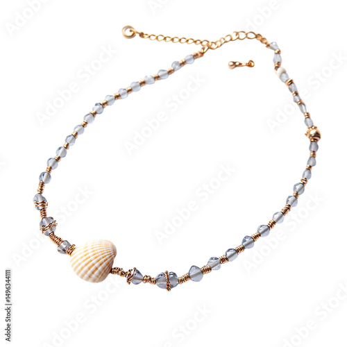Elegant Anklet with a Refined Chain of Tiny Isolated on Transparent Background