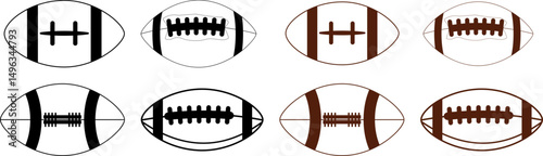 American Football Designs Black Brown White Stripes Stitches Patterns
