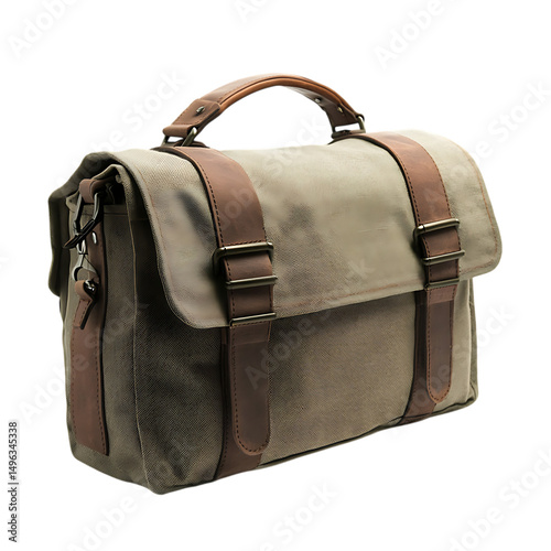 Classic Canvas Bag with Durable Material and Unders Isolated on Transparent Background
