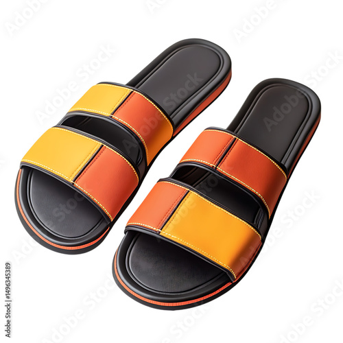 Trendy Slip On Beach Sandals With a Modern Design V Isolated on Transparent Background