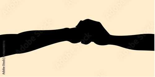 Silhouette of hand catching a punch.eps