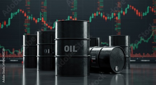 Oil barrels, market graph