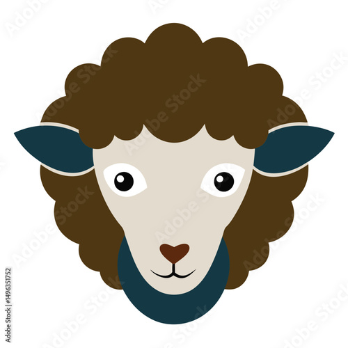 sheep head logo vector 