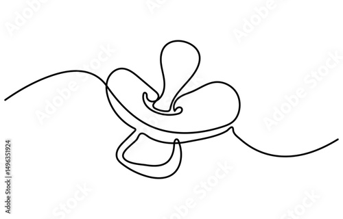 Continuous one line drawing of baby pacifier. One line drawing illustration of baby pacifier. Baby care product concept continuous line art. Editable outline.