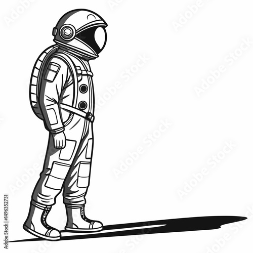 Astronaut walking on moon surface space exploration