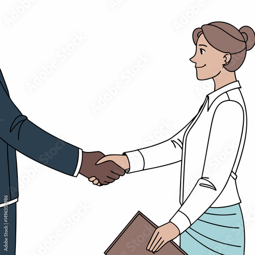 Businesspeople shaking hands agreement partnership deal