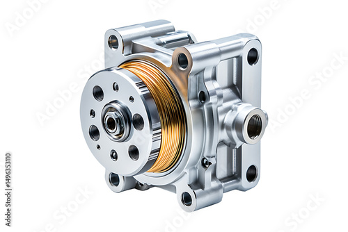miniature mechanical oil pump isolated on transparent background
