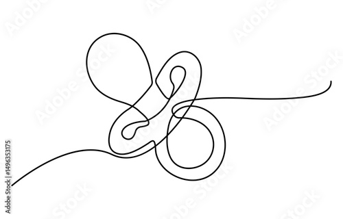 Continuous one line drawing of baby pacifier. One line drawing illustration of baby pacifier. Baby care product concept continuous line art. Editable outline.