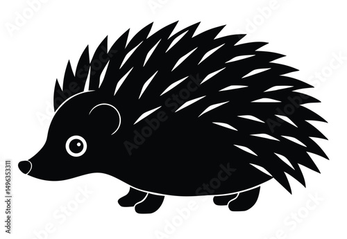 Hedgehog silhouette vector, cute hedgehog silhouettes illustration.