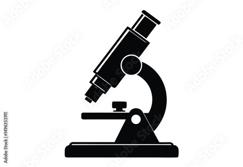 Silhouette Microscope vector, microscope silhouettes icon illustration.