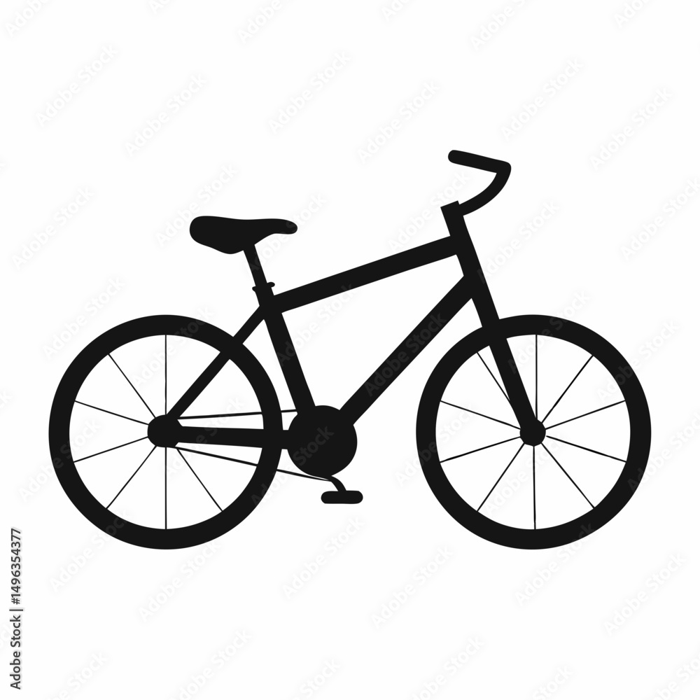 Obraz premium Bicycle shilhotee vector with white background