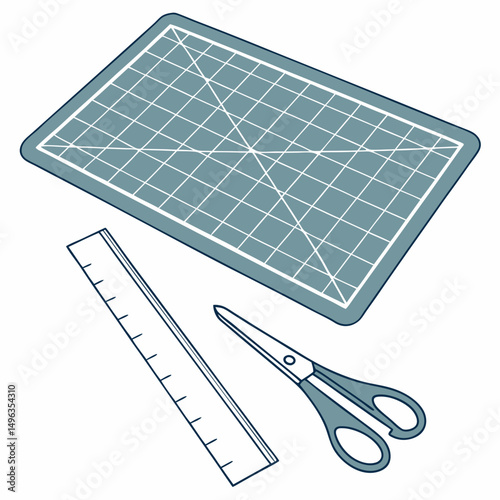 Self healing cutting mat scissors ruler craft supplies