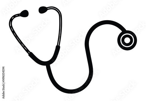 Stethoscope silhouette, stethoscope icon silhouettes vector illustration