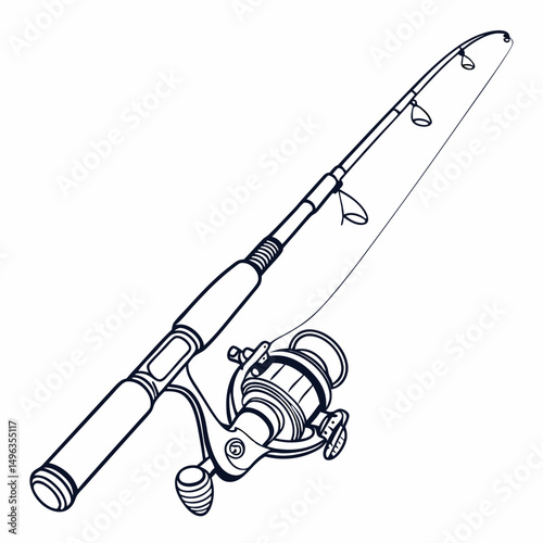 Fishing rod reel line outdoors sport activity