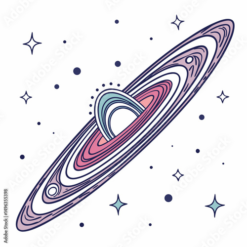 Pastel galaxy swirl space art cosmic design