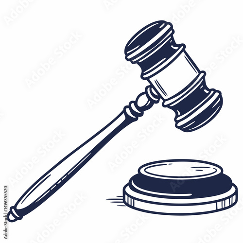 Gavel and sound block legal justice auction