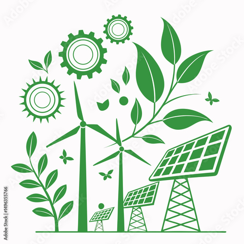 Green energy sustainable technology wind solar power