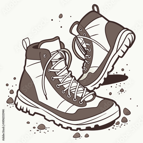 Hiking boots trekking adventure outdoor footwear