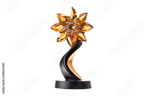 Modern award isolated on transparent background
