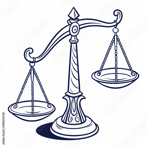 Elegant ornate scales of justice law symbol