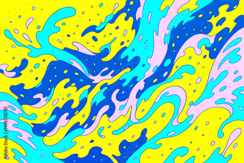 カラフルな色の水飛沫のポップなバックグラウンド