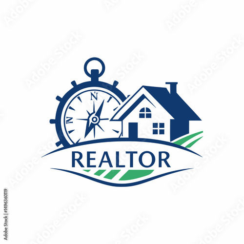 Compass house realtor logo design real estate