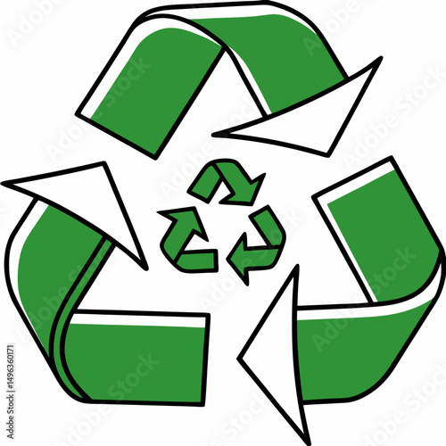 Green recycle symbol arrows eco friendly nature