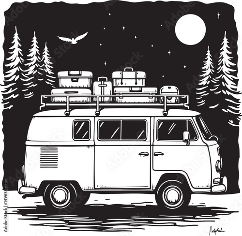 Adventure Van SVG | Mountain Camping Silhouette for Travel Stickers, Shirts & Crafts”

“Van Life SVG Bundle | Retro Camper, Pine Trees & Mountain Clipart for Outdoor Lovers”

“Scenic Road Trip Vector 