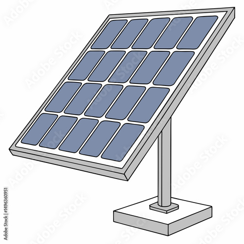 Single solar panel on a stand renewable energy