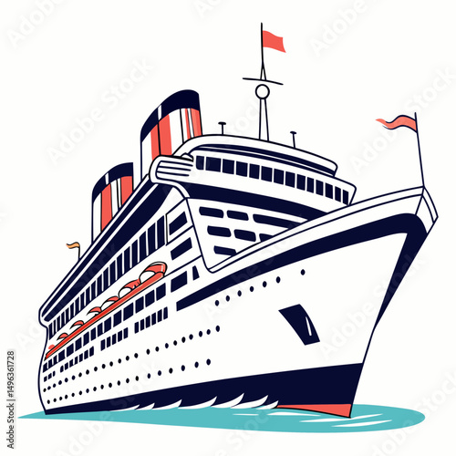 Majestic cruise ship sailing ocean voyage travel