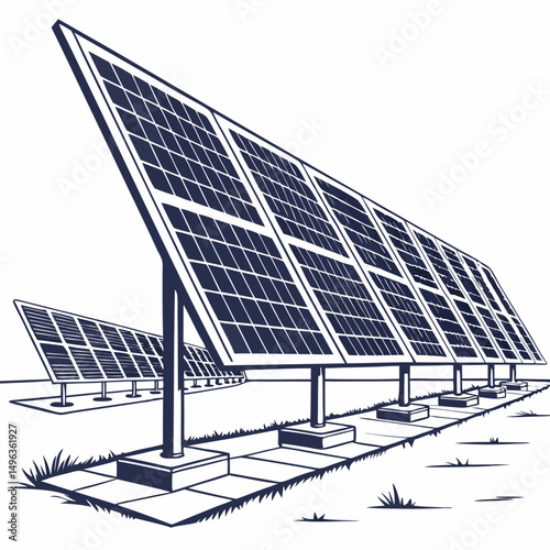 Solar panel farm renewable energy clean power