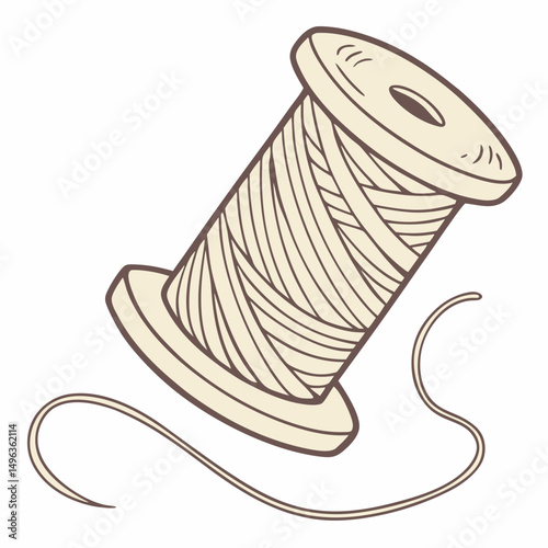 Professional thread spool illustration isolated on white