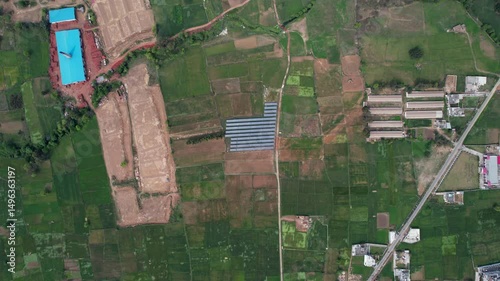 Village Vista: Solar Splendor and Rural Charm in Palli Green Oasis, Jammu and kashmir India, Aerial Symphony drone shoot Clip 22