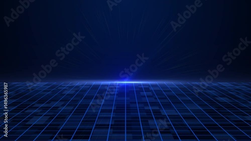 Futuristic Horizon With Light And Neon Line Video Animated Background