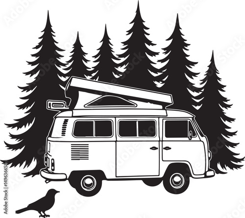 Adventure Van SVG | Mountain Camping Silhouette for Travel Stickers, Shirts & Crafts”

“Van Life SVG Bundle | Retro Camper, Pine Trees & Mountain Clipart for Outdoor Lovers”

“Scenic Road Trip Vector 