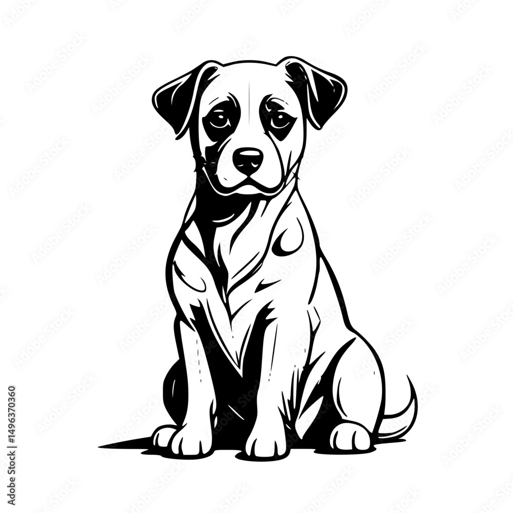 Dog icon design that can be used as a symbol of a pet, animal, living creature, or other editing tool. Dog icon design that can be used as a symbol of a pet, animal, living creature, or other editing tool.