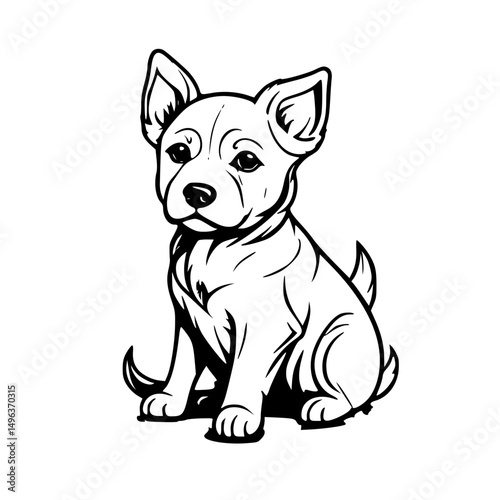 Dog icon design that can be used as a symbol of a pet, animal, living creature, or other editing tool.