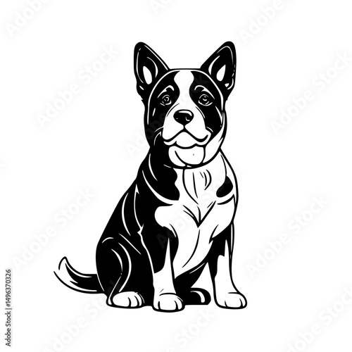 Dog icon design that can be used as a symbol of a pet, animal, living creature, or other editing tool.